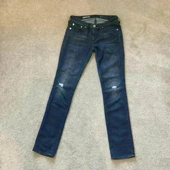 AG adriano goldschmied ripped black the Stevie slim straight jeans in size 25 - Picture 1 of 9
